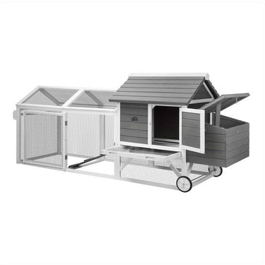 Extra Large Wooden Chicken Coop & Rabbit Hutch with Wheels